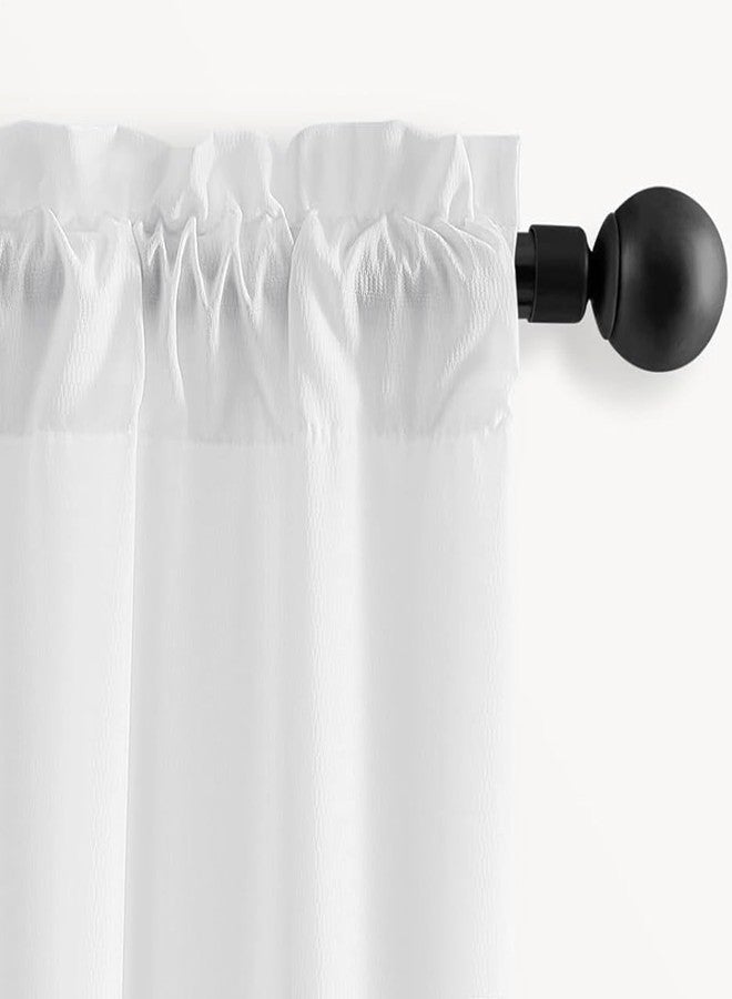 Draphelle Non-See-Through Privacy White Sheer Curtains 96 inches Long 2 Panels, 52" Wide Rod Pocket Window Curtains & Drapes for Living Room Home Office Patio Sliding Door Bedroom Dining Room - Image 3